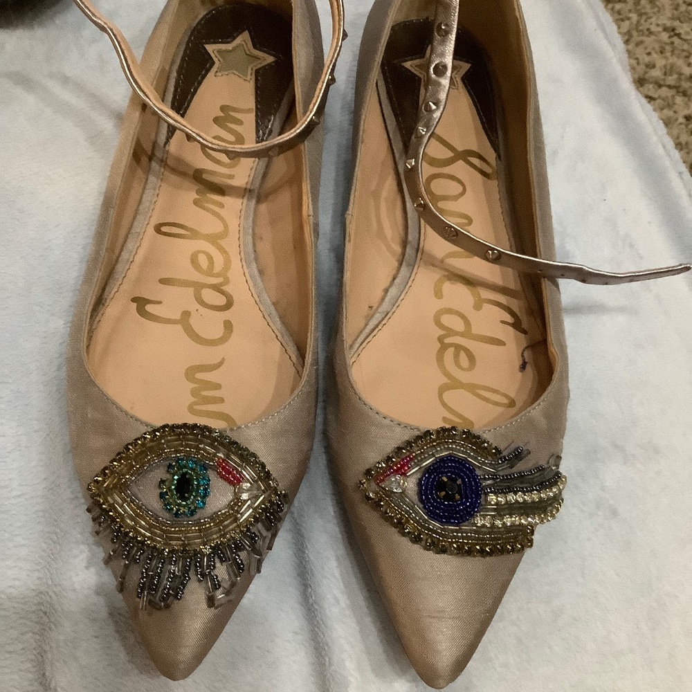 Sam Edelman, 7 1/2, beaded flat.